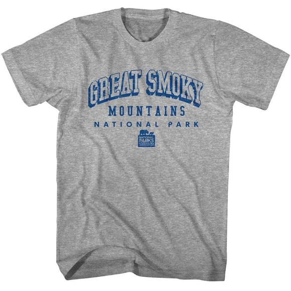 Great Smoky Mountains National Park Varsity Unisex T Shirt - Picture 1 of 4